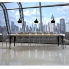 Consola extensible moderna en madera y metal antracita Made in Italy - Sassone Viadurini