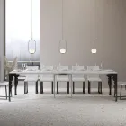 Consola extensible moderna en madera y metal antracita Made in Italy - Sassone Viadurini