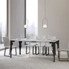 Consola extensible moderna en madera y metal antracita Made in Italy - Sassone Viadurini