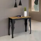 Consola extensible moderna en madera y metal antracita Made in Italy - Sassone Viadurini