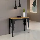 Consola extensible moderna en madera y metal antracita Made in Italy - Sassone Viadurini