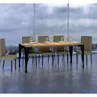 Consola extensible moderna en madera y metal antracita Made in Italy - Sassone Viadurini