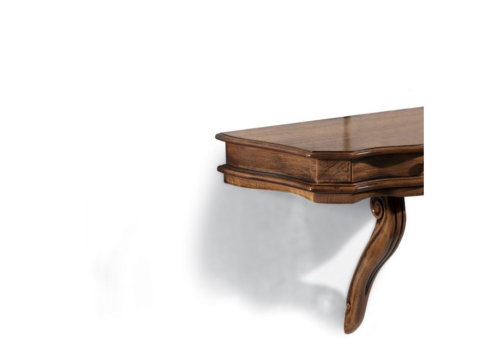 Consola colgante en madera de Bassano Made in Italy - Tinia Viadurini