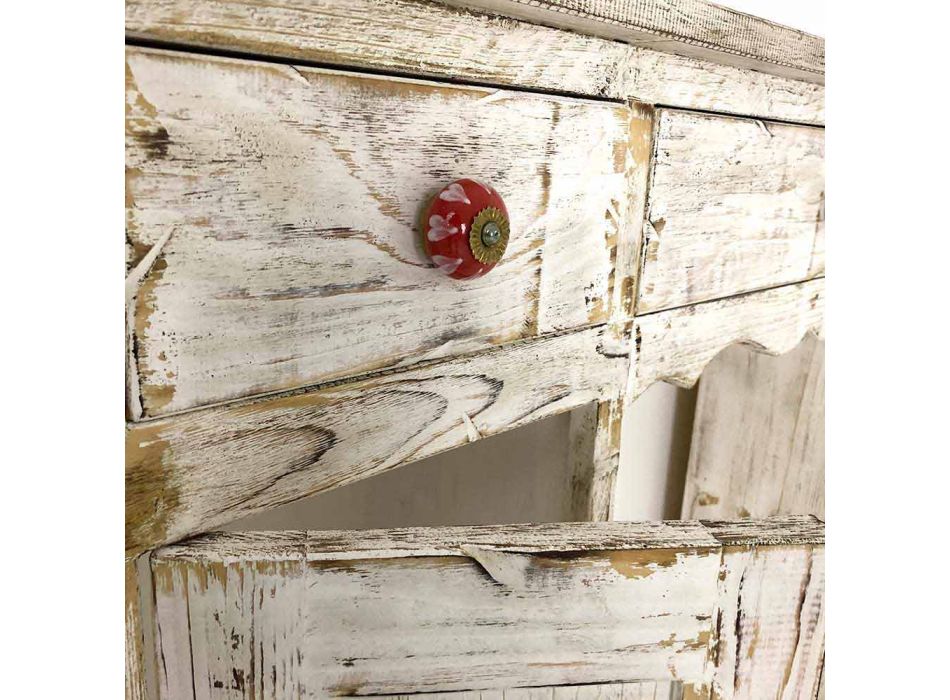 Consola artesanal en madera maciza de abeto Made in Italy - Carminia Viadurini