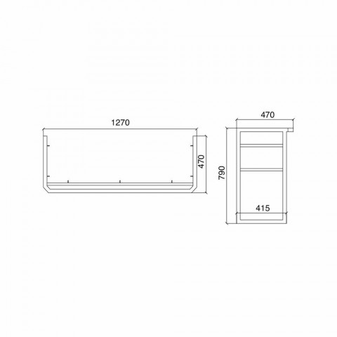 Consola de cerámica de doble tazón en cerámica hecha en Italia