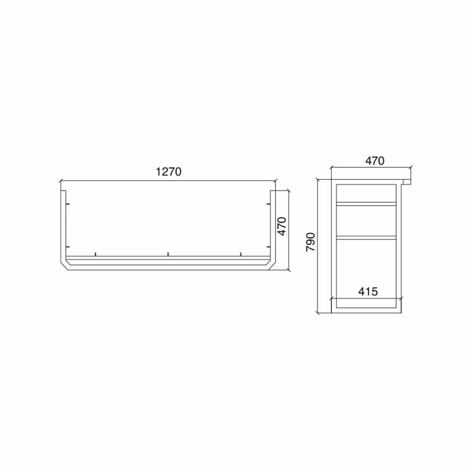 Consola de baño L 135 cm con doble cuenco en cerámica con pies - Nausica Viadurini