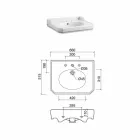 Consola de baño de cerámica de 65 cm con pies de metal Made in Italy Nausica Viadurini