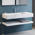 Composición de baño suspendido 2 muebles en gres de alta calidad Made in Italy - Rampina