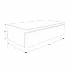 Consola de baño suspendida en teca y Hi Macs® con cajón de almacenamiento - Rodolfo Viadurini