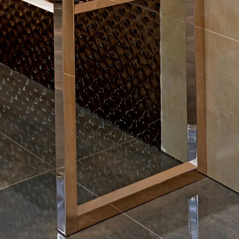 Consola de baño L 135 cm con doble cuenco en cerámica con pies - Nausica Viadurini