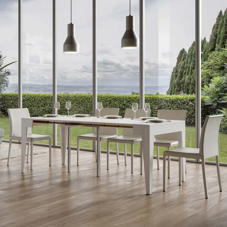 Consola clásica extensible a 3 m en madera de melamina Made in Italy - Argelia Viadurini