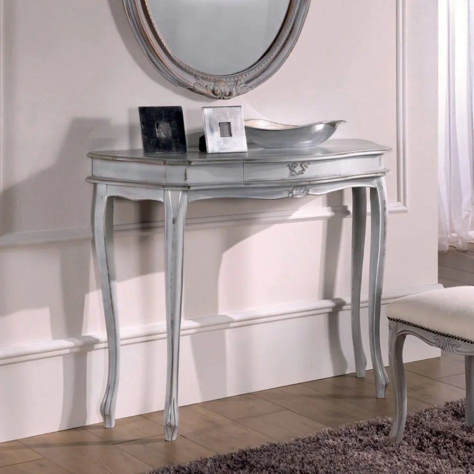 Consola con 1 cajón en diferentes acabados Made in Italy - Pekko Viadurini