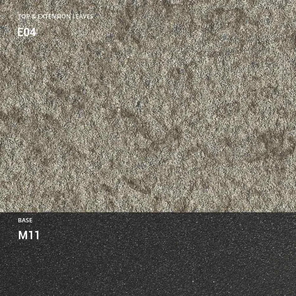 Consola con Tapa Efecto Mortero y Base de Metal Made in Italy - Timedio Viadurini