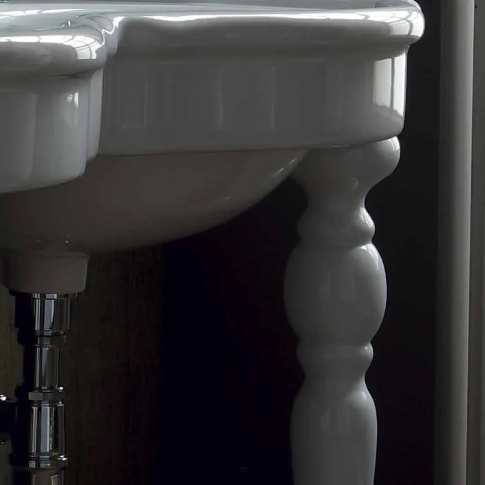 Consola de baño clásica de dos platos, hecha en Italia, Magda. Viadurini