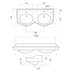 Consola de baño clásica de dos platos, hecha en Italia, Magda. Viadurini