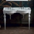 Consola de baño clásica con doble lavabo, producida en Italia, Magda