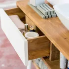 Consola de baño de teca de diseño moderno en teca natural Pistoia Viadurini