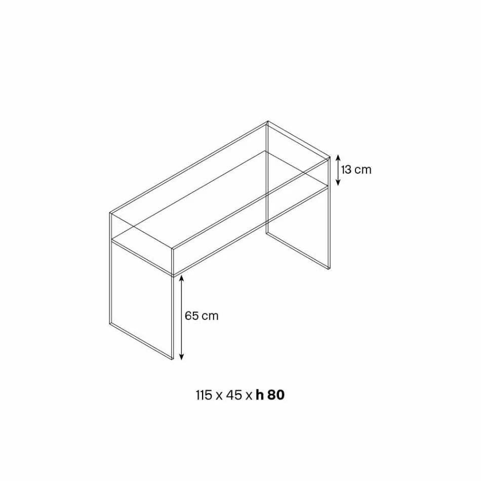Consola de entrada en vidrio extraclaro con 2 cajones de nogal Canaletto - Selex Viadurini