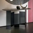 Consola de diseño Made in Italy en cerámica y vidrio - Aleatorio Viadurini