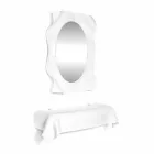 Consola de diseño moderno en plexiglás blanco drapeado. Viadurini