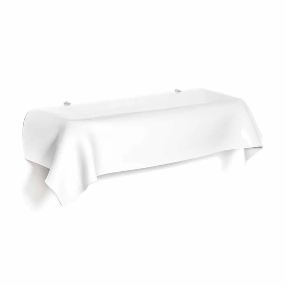 Consola de diseño moderno en plexiglás blanco drapeado. Viadurini