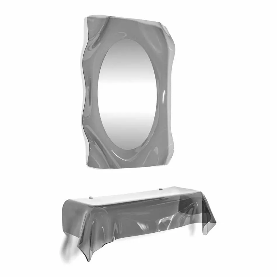 Consola de diseño moderno en plexiglás ahumado transparente. deseo cubierto Viadurini