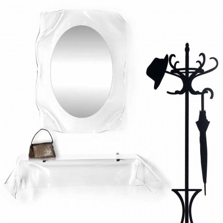 Consola de diseño moderno en plexiglás transparente drapeado. Viadurini