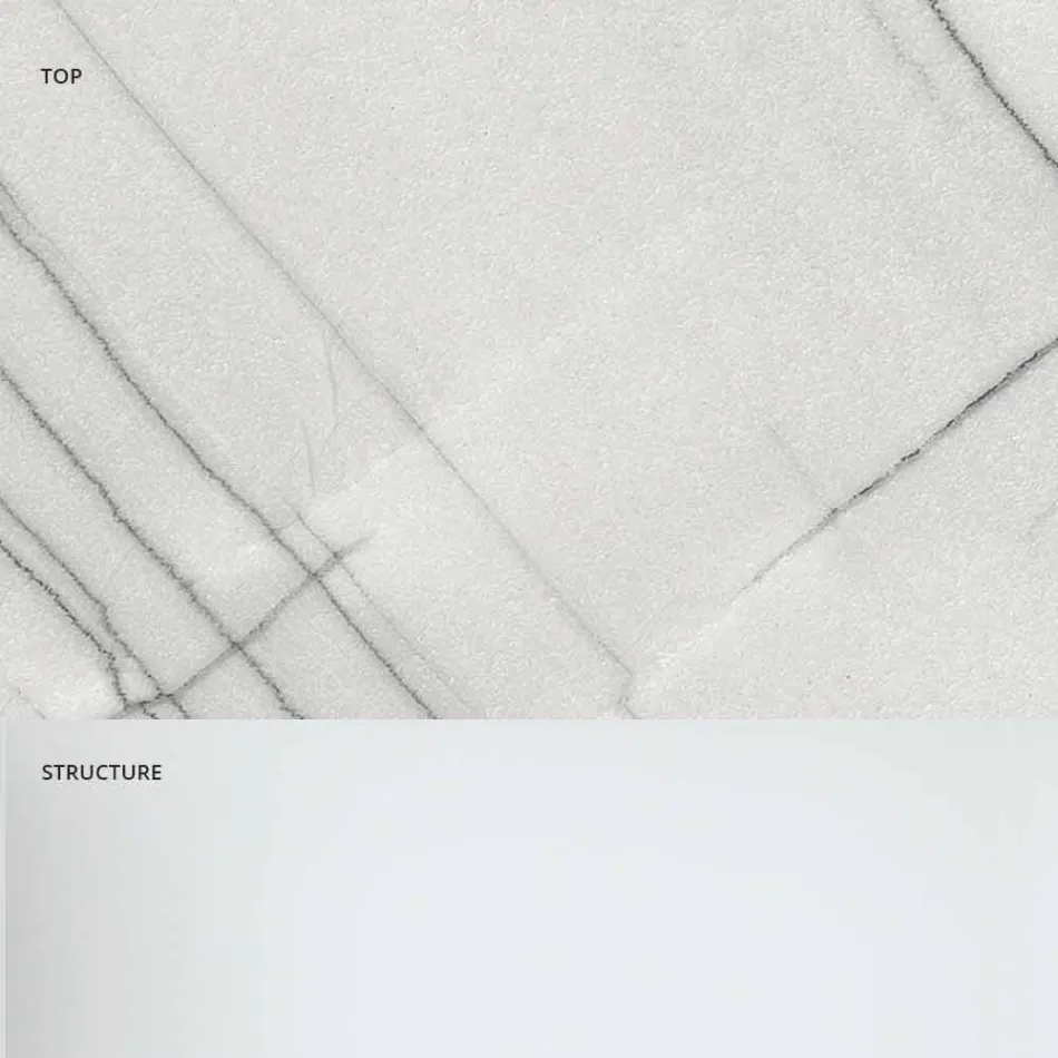 Consola de diseño con tablero de mármol y base de vidrio Made in Italy - Molino Viadurini