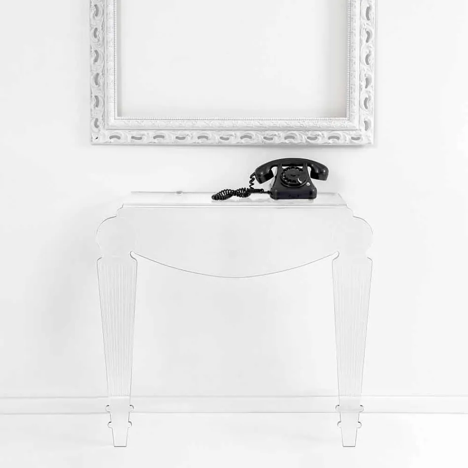 Consola de diseño en plexiglás transparente producido en Italia, Africo. Viadurini