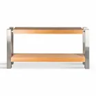 Diseño de la consola de doble plataforma rectangular de roble Aida Viadurini