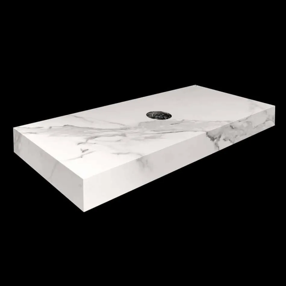 Consola y Repisa para Baño en Gres y Lavabo en Vetrochina, 4 Colores - Rametina Viadurini