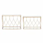 Consola Elegante en Acero y Vidrio de Diseño Moderno y Glamour 2 Piezas - Irene Viadurini