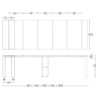 Consola extensible para exterior con base de metal y tablero de Hpl - Aghetto Viadurini