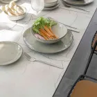 Consola extensible para exterior con base de metal y tablero de Hpl - Aghetto Viadurini