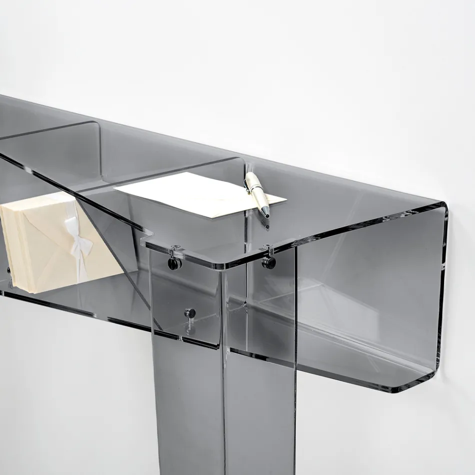 Consola fija con 4 compartimentos para guardar objetos en PMMA Made in Italy - Aladdin Viadurini