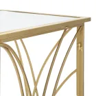 Consola de entrada fija en Hierro dorado con tablero de espejo - Emilia Viadurini