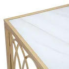 Consola de entrada fija en hierro dorado con tapa de cristal - Primula Viadurini