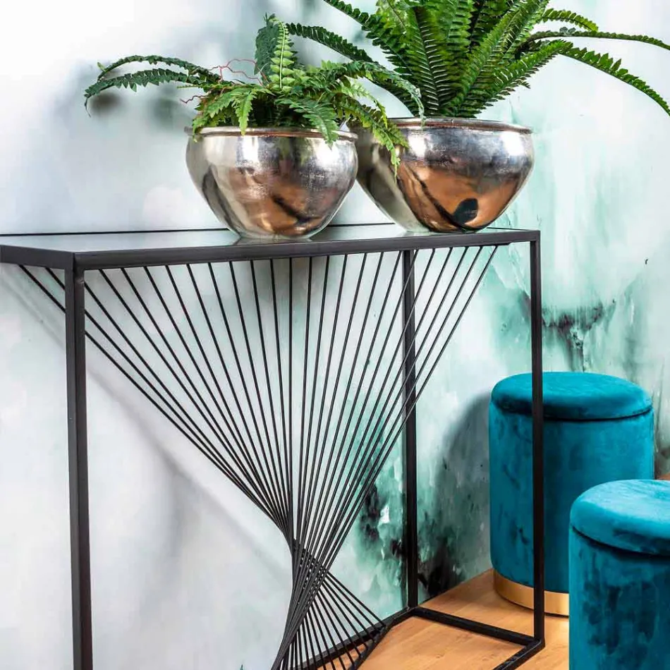 Consola en acero y vidrio Diseño moderno Espiral original - Sasuke Viadurini