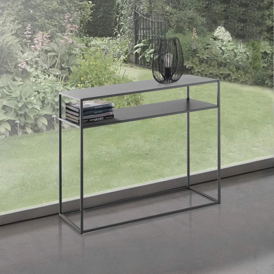 Consola en Acero Pintado Antracita - Osmio Viadurini