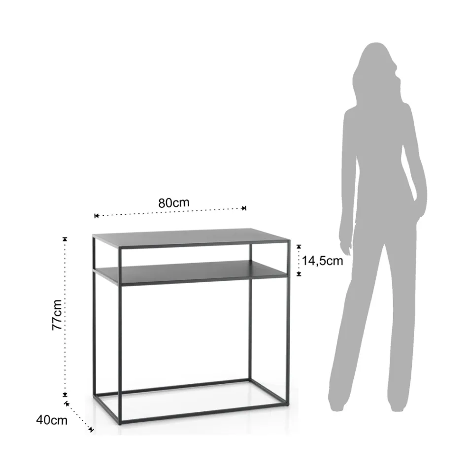 Consola en Acero Pintado Antracita - Osmio Viadurini
