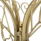 Consola de hierro con acabado dorado con tapa de vidrio transparente - Farella Viadurini