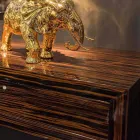 Consola en ebony wood pulido con 4 cajones Ada Viadurini