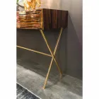 Consola en ebony wood pulido con 4 cajones Ada Viadurini