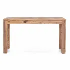 Consola en madera de olmo reciclada con tablero de diseño Homemotion - Galanga Viadurini