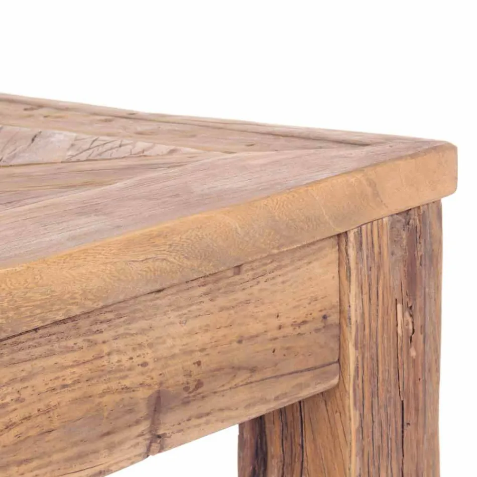 Consola en madera de olmo reciclada con tablero de diseño Homemotion - Galanga Viadurini