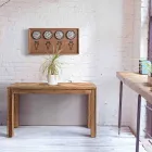 Consola en madera de olmo reciclada con tablero de diseño Homemotion - Galanga Viadurini