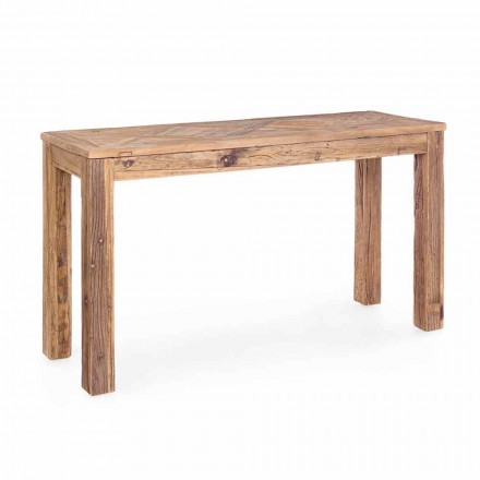 Consola en madera de olmo reciclada con tablero de diseño Homemotion - Galanga Viadurini