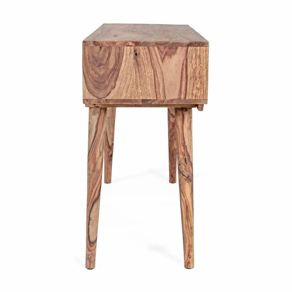 Consola de madera de sheesham con dos cajones de diseño de lujo Homemotion - Fregene Viadurini