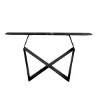 Consola metálica Concordia con tablero cerámico efecto mármol, fabricada en Italia. Viadurini