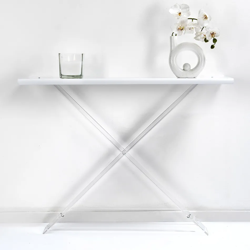 Consola de plexiglás para entrada o sala de estar Made in Italy - Tennessee Viadurini